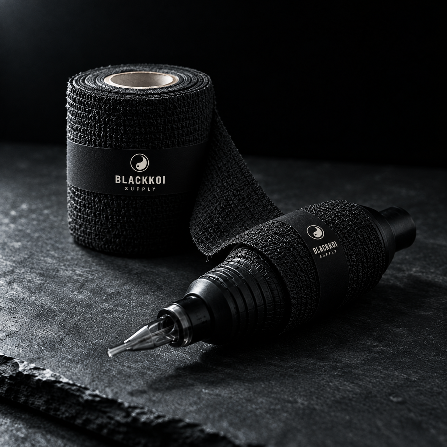 Cohesive grip wrap rolls with the BlackKoi Supply band