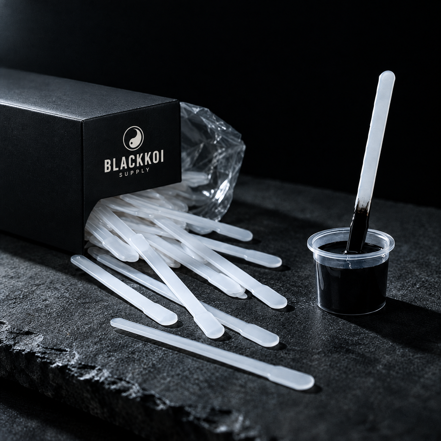 Ink mixing sticks with the BlackKoi Supply box